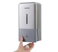 anydry Dispensador de Espuma de jabón Mural 800ml con Ventana Transparente, tecnología de generación de Espuma densa, Sistema de Recarga Sencillo para hogar y Comercio 1006F (Plata)