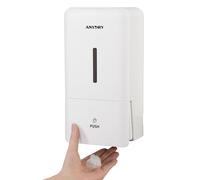 anydry Dispensador de Espuma de jabón Mural 800ml con Ventana Transparente, tecnología de generación de Espuma densa, Sistema de Recarga Sencillo para hogar y Comercio 1006F (Blanco)
