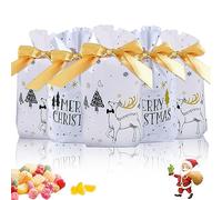 Anyingkai 50pcs Set Bolsa de Dulces Navideños, Bolsas de Regalo de Comunion con Cordón (C)