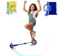 Anyingkai Anillo de Salto Intermitente para Niños, Anillo de Salto de Tobillo, Shine Skip Ball Plegable - Tobillo Skip Ball - Deporte - Balón Saltarín con Rueda Luminosa (Azul - B)