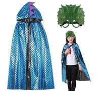 Anyingkai Capa de Dinosaurio Niño,Capa de Dragón,Capa con Capucha de Dinosaurio,Adecuado para una altura de 100-150 cm para Juegos de rol, Fiesta temática de Halloween, Mascarada de Carnaval (B)