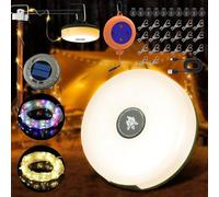 Anyingkai Guirnaldas Luces Exterior Solar Cámping,Cadena de luces portátil impermeable para exterior,Cadena de luces para acampar,Cadena de luz para acampar,Luces de cadena recargables 2 en 1