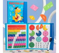 Anyingkai Juego de fracción de Azulejos y círculos magnéticos-conteo y Juguetes de matemáticas,Juego Educativo para Aprender fracciones,Recursos Educativos para Aula, Kit Educativo