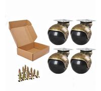 Anyke 2" (50 mm) Rueda giratoria de oro antiguo para sofás pequeños, muebles, repuesto (paquete de 4)