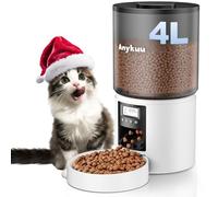 Anykuu 4L Comedero Gato Automatico Dispensador 1-6 Comidas al DíaComida Gatos y Perros con función de grabación de 10s, USB, Blanco para Pequeño/Mediano Mascota