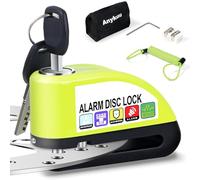 Anykuu Candado Moto con Alarma 110 DB Antirrobo Moto Disco Impermeable Resistente Hi-Tech Warning Sensibilidad con 1.5m Cable Recordatorio Antirrobo Moto Bloqueo 7mm Universal Scooter Bici Eléctrica