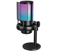 Anykuu Micrófono Condensador USB Kit de Microfono Streaming pc 192 kHz/24-bit Podcaster Streaming con Filtro Metálico Anti-estallido de Videojogo/PC/Gaming/Estúdio/Youtuber/Musical/Podcast
