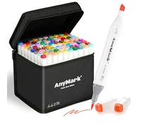 AnyMark Rotuladores Alcohol Punta Pincel, 80 + 1 Colores Marcadores Alcohol de Doble Punta, para Adultos Bocetos, Cómics, Colorear, Cuerpo Blanco