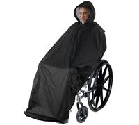 ANYOO Funda Impermeable para Poncho para Silla de ruedas, Poncho Ligero para Lluvia, Capa Protectora con Elásticos que Proporciona Protección seca para Sillas de ruedas, Negro, Talla única
