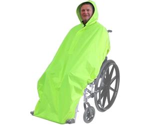 ANYOO Funda Impermeable para Poncho para Silla de ruedas, Poncho Ligero para Lluvia, Capa Protectora con Elásticos que Proporciona Protección seca para Sillas de ruedas, Verde Amarillo, Talla única