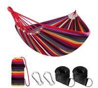 ANYOO Hamaca Colgante de Algodón Jardín con Tela Cómoda y Correas Árbol | Transpirable, Resistente y Duradero, Portátil c/ Bolsa, para Exterior/Interior Terraza Patio Camping Playa, Cap. 300 kg