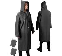 ANYOO Poncho de lluvia impermeable para adultos, 2 piezas, chaqueta impermeable con capucha reutilizable con mangas largas para hombres y mujeres festivales, camping, excursiones, viajes, talla única