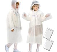 ANYOO Poncho de lluvia para niños con capucha, impermeable, ligero, reutilizable, para niños y niñas, para viajes de al aire libre, 110-150