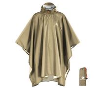ANYOO Poncho de Lluvia Reusable de Ripstop transpirante Ligero a Prueba de Agua Multiuso Impermeable con Capucha para el Aire Libre Campamento Excursionismo y Pesca, Caqui oscuro, Talla única
