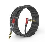 ANYPLUS 3.5mm Cavo Audio 3FT, Jack per Cuffie a Jack per Cuffie Cavo Ausiliario 90 Gradi Maschio a Maschio Cavo di Pesce Intrecciato Cavo Ausiliario per Android Auto Compatibile con IPhone, IPod, IPad