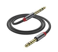 ANYPLUS Cable Jack Guitarra de 6,35 mm a 6,35 mm,【3M】 1/4"a 1/4" TRS Guitarra Mono Cable de Instrumento Cable,Tejido de hilo de pescado Guitarra Cable para Bass Mixer Amp Bajo Mesas de Mezcla
