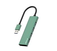 ANYPLUS Hub 4 Puertos-Multicargador USB 3.0, Adaptador Ultrathin de Aleación de Aluminio para PC, PS5, MacBook, iMac, Surface Pro, Mac Pro, Memoria Flash, XPS (Verde)