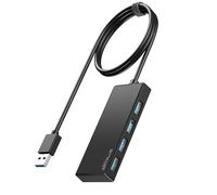 ANYPLUS Hub USB 3.0 Alimentado 4 Puertos - Multipuerto USB con Cable 50 cm - USB Extensor para Portátil, PC, MacBook, iMac, Surface Pro, Disco Duro, Ratón