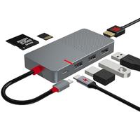 ANYPLUS USB C Hub 7 - en - 1 Estación de acoplamiento para portátil con lector de tarjetas TF/SD 4K HDMI de 3 puertos USB 3.0 de 100 W PD para MacBook Pro Air HP Deck DELL Lenovo (HT-006-07R)