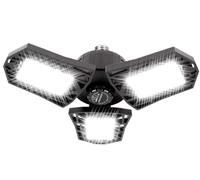 ANYPOWK Luces de garaje LED - 6000 lúmenes 6500 K Luz de día 60 W, Luces LED para garaje de tres hojas