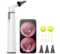 AnyScope Otoscopio inalámbrico con giroscopio, cámara de oído con doble vista, otoscopio de 3,9 mm con luz, alcance del oído con herramienta de eliminación de cera de oído para niños, adultos y