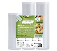 Anysea Bolsas Vacio Alimentos 3 Rollos：20x1/28x2/x500 cm Rollos Envasadora al Vacio Sin BPA, Bolsas Envasar al Vacio Alimentos apto para Sous Vide Cocina y Selladores al Vacío