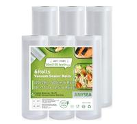 Anysea Rollos Envasadora al Vacio:Bolsas Vacio Alimentos 3 Rollos 20 x 500cm y 3 Rollos 28 x 500cm, Bolsas Envasar al Vacio Alimentos Sin BPA, para Envasadora Sellador de Vacío