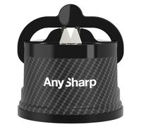 AnySharp Afilador de Cuchillos, Seguridad sin Manos, Ventosa, Afila con Seguridad Todos los Cuchillos de Cocina, Ideal para Acero Endurecido y Dentados, El Mejor del Mundo, Compacto, Fibra de carbono