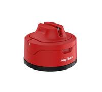 AnySharp Evo Afilador de Cuchillos, Seguridad sin Manos, Ventosa, Afila con Seguridad Todos los Cuchillos de Cocina, Ideal para Acero Endurecido y Dentados, Compacto, Rojo