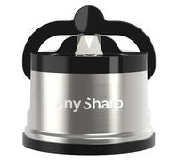AnySharp Pro Afilador de Cuchillos (Metal) con Ventosa, Metal Cepillado