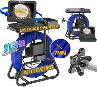 Anysun Cámara de alcantarillado con sonda de 512 Hz, autonivelante, espaciador, teclado, vídeo de 1 toque/audio, cable de 7 mm más grueso, cámara de inspección de alcantarillado de 330 pies con