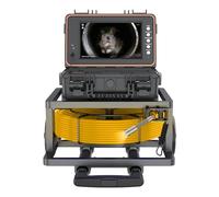 Anysun Cámara de alcantarillado con transmisor de 512 Hz, cable de 7 mm más grueso, autonivelante, contador de distancia, cámara de inspección de tuberías con monitor de 9 pulgadas, DVR, IP68