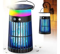 Anysun Matainsectos Solar Eléctrico, Trampa para Mosquitos Recargable e Impermeable IP44, Luz LED 360° con Rejilla de Alta Tensión para Interior, Jardín, Terraza, Patio y Camping