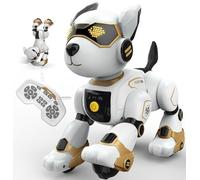 anysun Perro Robot, Robot Juguete Recargable, Perro Robots Interactivo Programable para Niños, Comandos de Voz, Control Remoto, Detección Táctil, Regalo Ideal para Niños Niñas