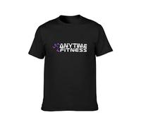 Anytime Fitness Men's T-Shirt Unisex Black Cotton Print tee Shirts S