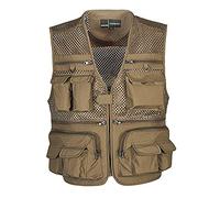 AnyuA Hombres Chalecos de Pesca Múltiples Bolsillos para Pesca Varios Bolsillos Fotografía Trekking Cachi 4XL