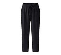 AnyuA Tallas Grandes Mujer Pantalones Harem Ligeros con Cintura Elástica Negro 3XL