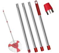 anyuan boy Mango de Repuesto para Vileda Turbo Mopas,4 Secciones: Poste de Fregona Ajustable de Acero Inoxidable Mop Accesorios para la Limpieza de Suelos