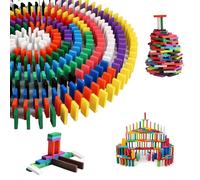 ANYUANKW 120 Piezas Juego de Fichas de Dominó de Madera Bloque de Domino de Madera Set Domino para Niños Niñas Domino Madera Muchas
