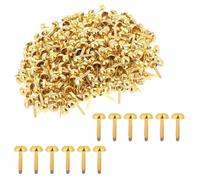 ANYUANKW 300 Piezas Mini Brads Encuadernadores Redondos de Metal de Dorado Sujetadores de Papel para Papel Decoración Herramienta de Scrapbooking DIY
