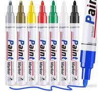 ANYUKE Rotulador permanente: 8 colores resistente al agua para pintar piedras, lápices de retoque resistentes al agua para vidrio, tazas, metal, madera, neumáticos, plástico, manualidades, punta