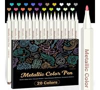 ANYUKE Rotuladores metálicos finos de 1 mm, 20 colores, marcadores metálicos para álbum de fotos para personalizar, libro de visitas de boda, páginas negras, accesorios para álbumes de recortes