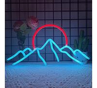 Anywin - Letrero de neón de montaña para decoración de pared, letrero LED regulable de amanecer y atardecer con montañas de hielo, arte para sala de estar, dormitorio, sala de juegos, decoración de