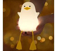 Anywin Luz de Noche de Pato, Pato Luminoso Para Niños Con Color Cálido y Función de Atenuación, Duck Lamp 1200 mAh Luz de Noche Recargable Para Bebés Con Temporizador de 20 Minutos y Control Táctil