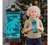 Anywin Taza de dinosaurio para niños, botella de agua 3D luminosa con 7 luces de colores, taza de viaje sin BPA para niñas, niños, camping y picnic de 14 oz.