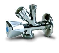 Anzapack 852078W - Llave Escuadra Y Grifo Para Lavadora 1/2" x 3/4" x 3/8" | Permite conectar una manguera de lavadora a la toma de agua ya existente