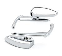 Anzene Grim Reaper Universal Custom Motorcycle Cruiser Mirrors - Chrome Free Adapters Custom Rear View Mirrors (Chrome)