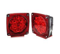 Anzene Kit de luces de freno de cola cuadrada LED impermeable Marcador lateral para remolque de camión Licencia de parada del barco Cola Luz de freno 1 par