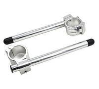 Anzene Manillar Clip-ons para horquillas Manillar regular Riser CNC 31/33/35/37/39/41mm (Silver, 33mm)