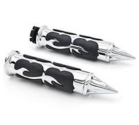 Anzene Puños de Goma de Aluminio de la Motocicleta Custom Handlebar se Adapta a Los Cruceros con Puños de Acelerador de 1 Pulgada